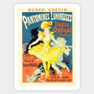 MUSEE GREVIN French Theatre Pantomime Musical Lithograph Poster Jules Cheret Sticker